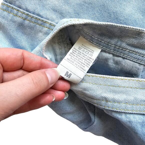 Cloud Dyed Button Front Denim Mini Skirt Size Medium - Picture 5 of 5